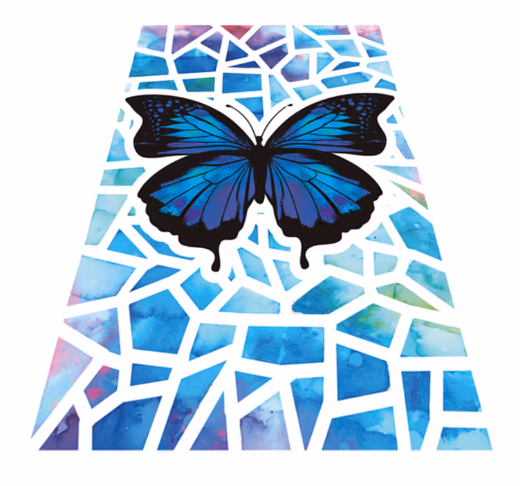 Alfombra vinílica animales patrón mariposas modernas - TenVinilo