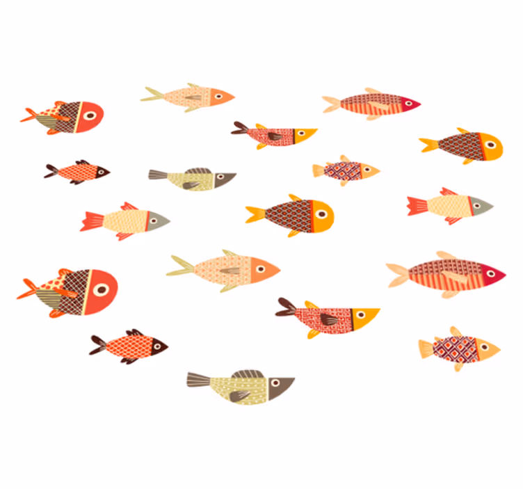 Alfombra vinílica animales peces coloridos redondos - TenVinilo
