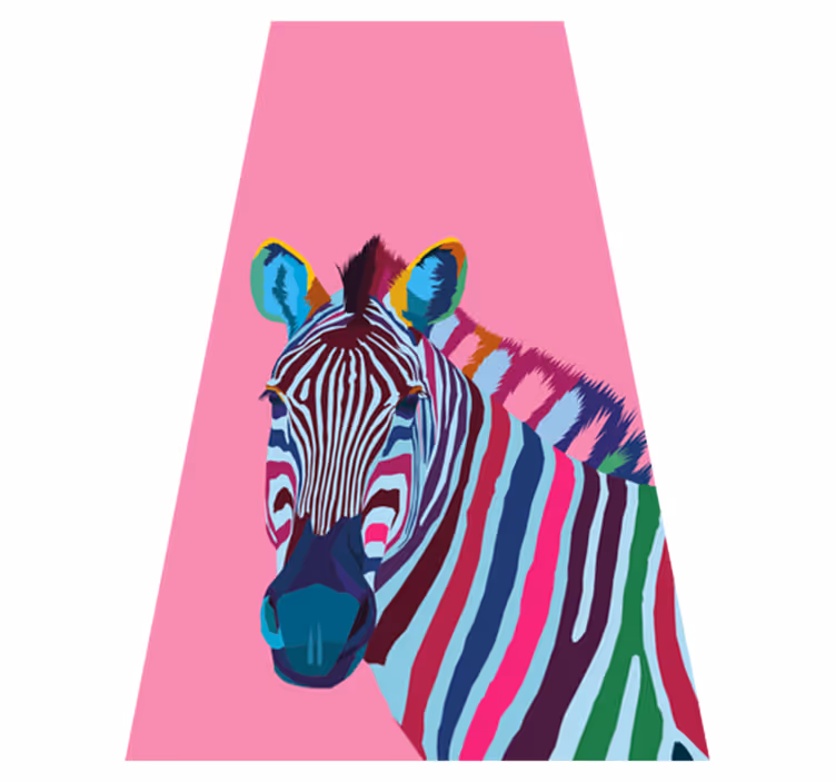 Alfombra vinílica animales cebra pop art iphone - TenVinilo