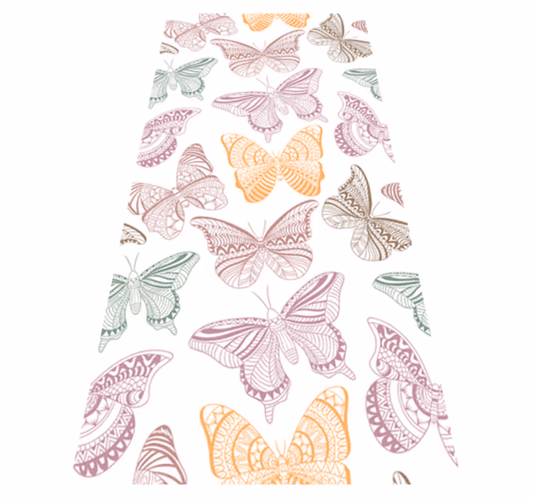 Alfombra vinílica animales mariposas ornamentales - TenVinilo