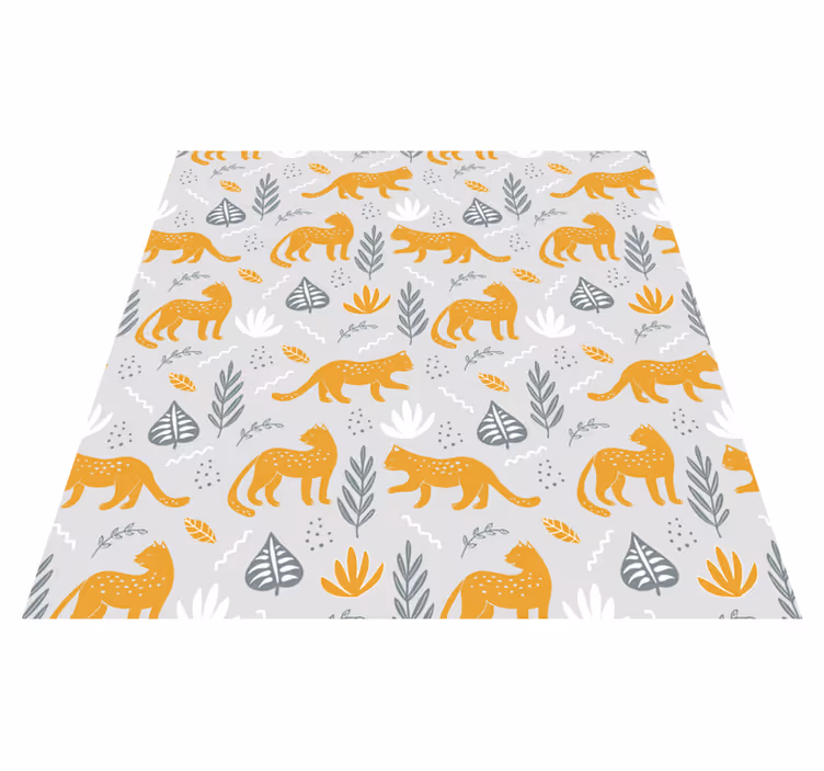Alfombra vinílica animales patrón de fondo claro leopardo - TenVinilo