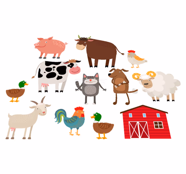 Alfombra vinílica animales set de granja - TenVinilo
