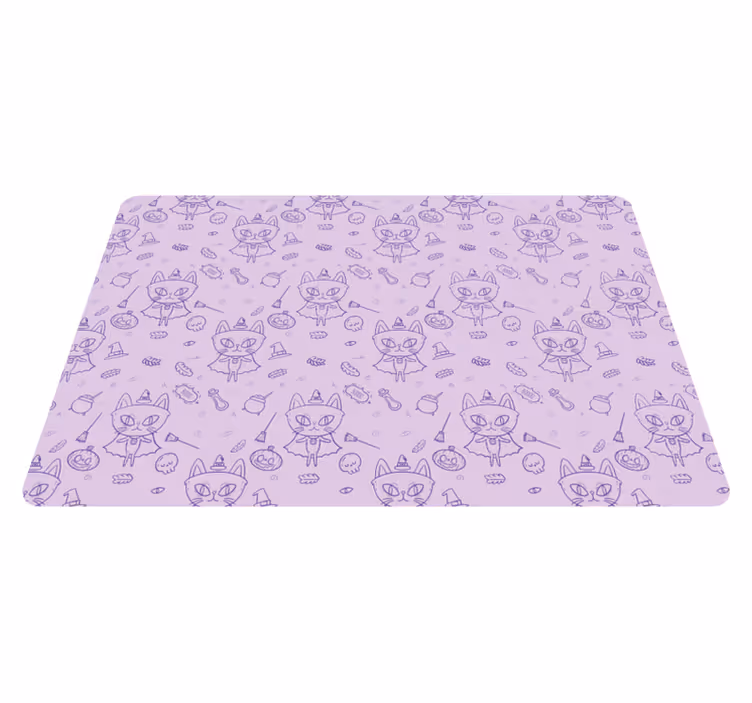 Alfombra vinílica animales gato de bruja cartoon - TenVinilo