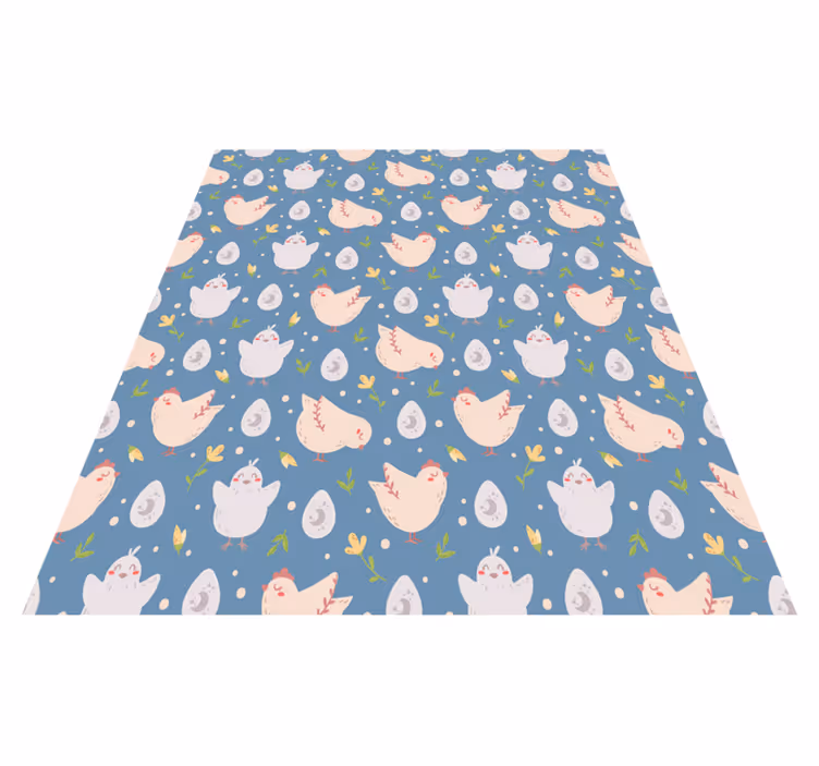 Alfombra vinílica animales personajes de gallina - TenVinilo