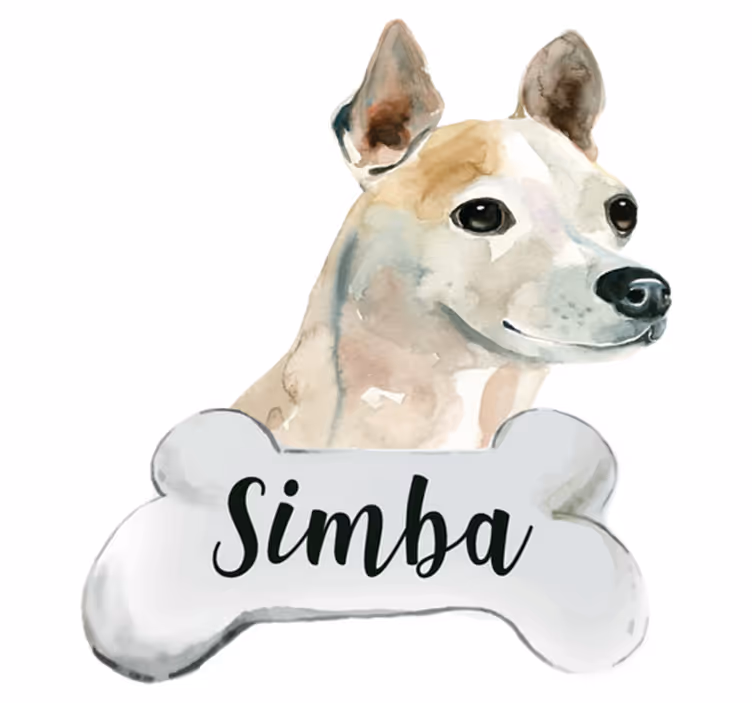 Alfombra vinílica animales perro con nombre - TenVinilo