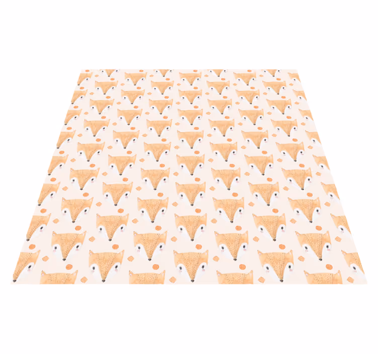 Alfombra vinílica animales estampado de zorrito bebé - TenVinilo