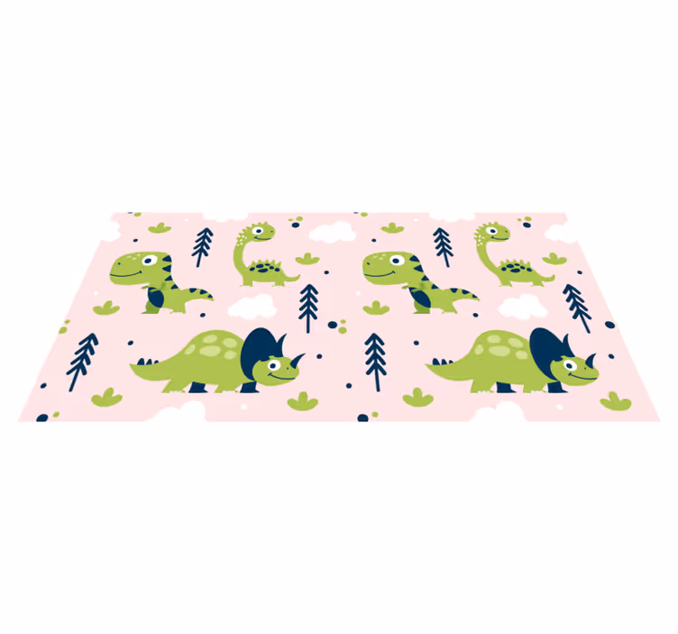 Alfombra vinílica animales tema dinosaurios juguetones - TenVinilo