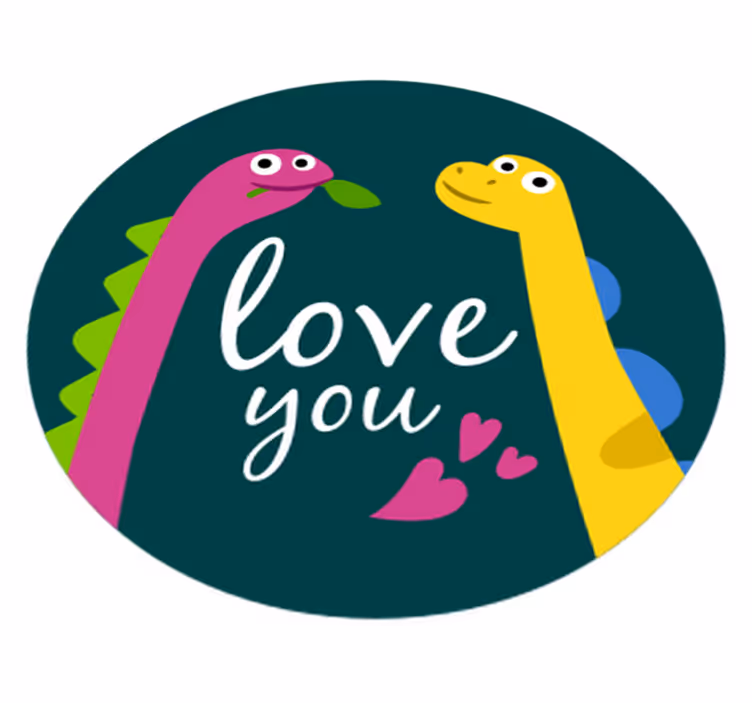 Alfombra vinílica animales amor de dinosaurio tierno - TenVinilo