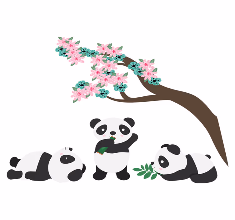 Alfombra vinílica animales clan de pandas fantástico - TenVinilo