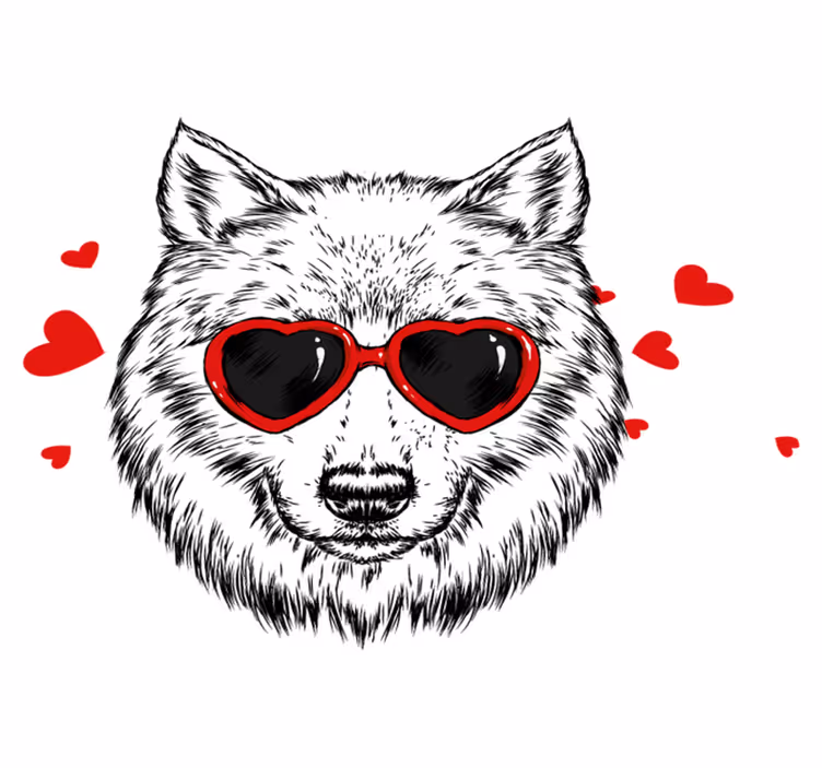 Alfombra vinílica animales emblema de lobo juguetón - TenVinilo