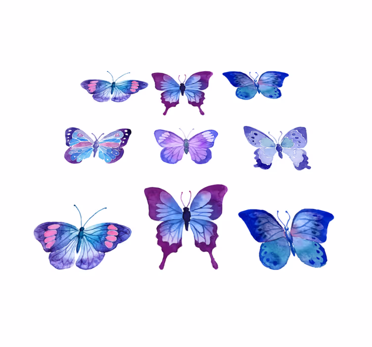 Alfombra vinílica animales ilustraciones de mariposas vivas - TenVinilo