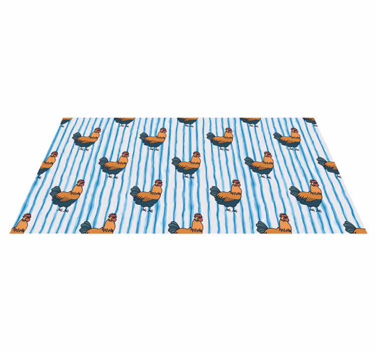 Alfombra vinílica animales con diseño de gallina encantadora - TenVinilo