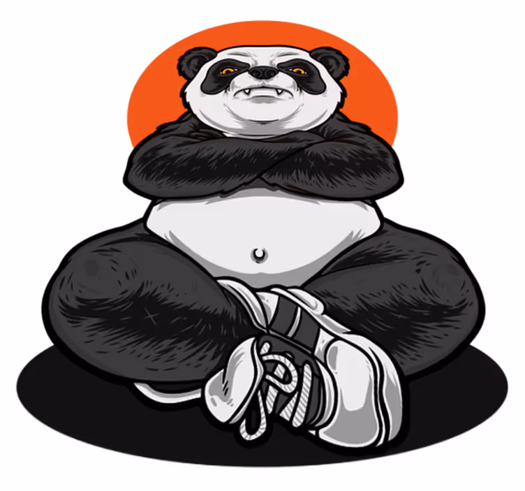 Alfombra vinílica animales panda abrazando la calma - TenVinilo