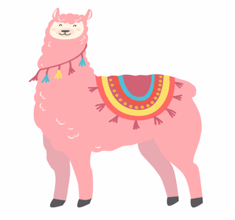 Alfombra vinílica animales llama rosa - TenVinilo