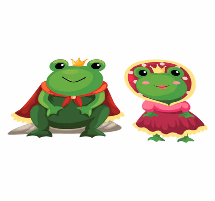 Alfombra vinílica animales ranas rey y reina - TenVinilo