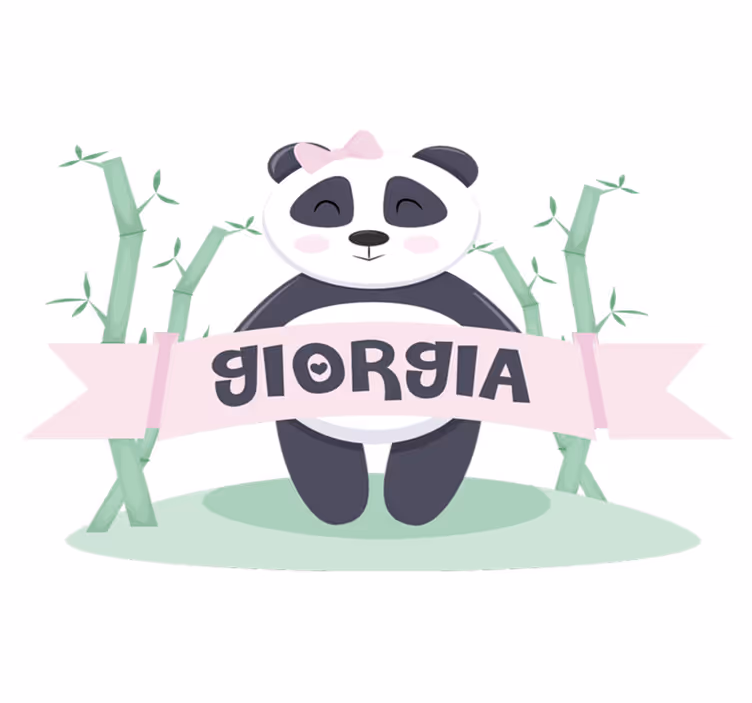 Alfombra vinílica animales panda bebé con nombre - TenVinilo
