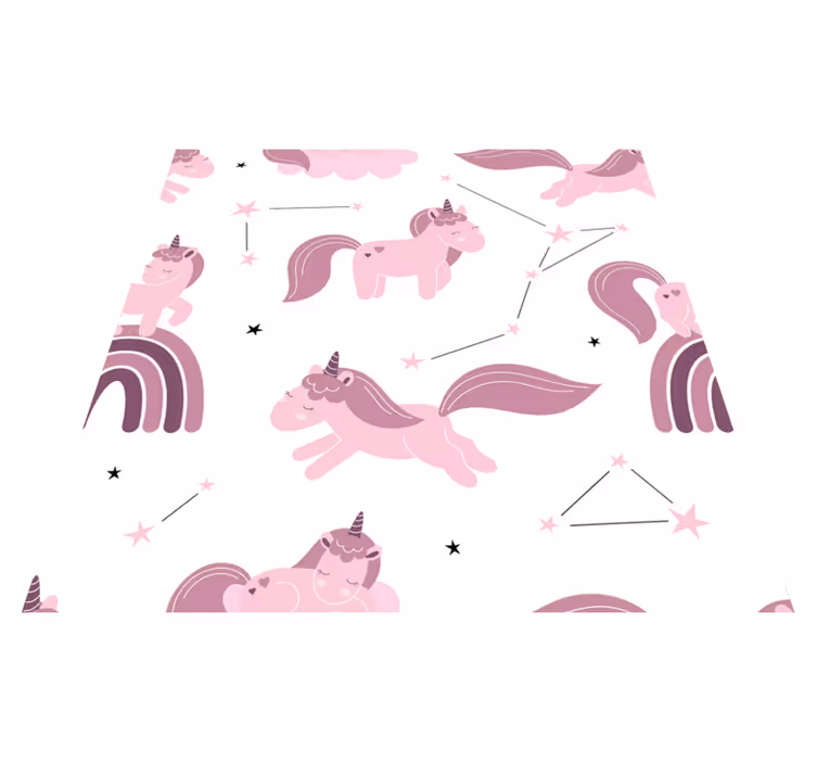 Alfombra vinílica animales unicornios y constelaciones - TenVinilo