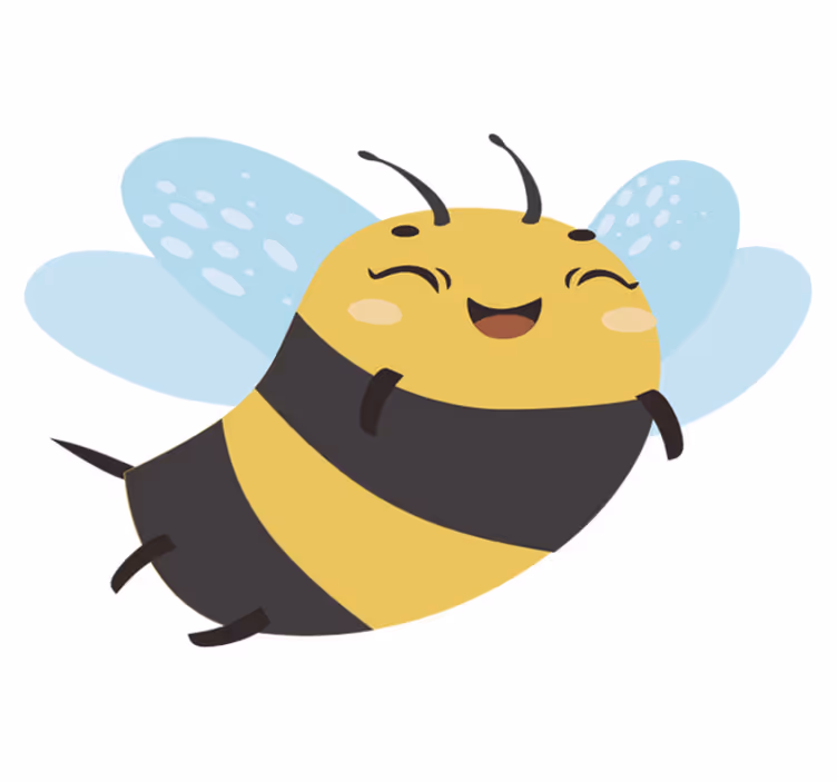 Alfombra vinílica animales abeja voladora alegre - TenVinilo