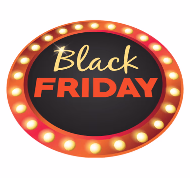 Alfombra vinílica black friday promoción redonda roja - TenVinilo