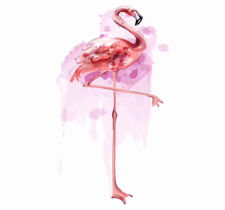Alfombra vinílica animales silueta de flamenco elegante - TenVinilo