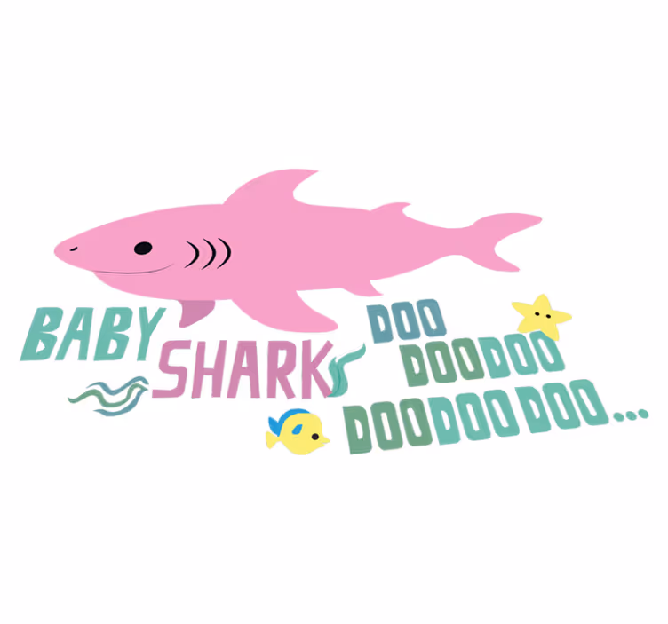 Alfombra vinílica animales letra de baby shark - TenVinilo
