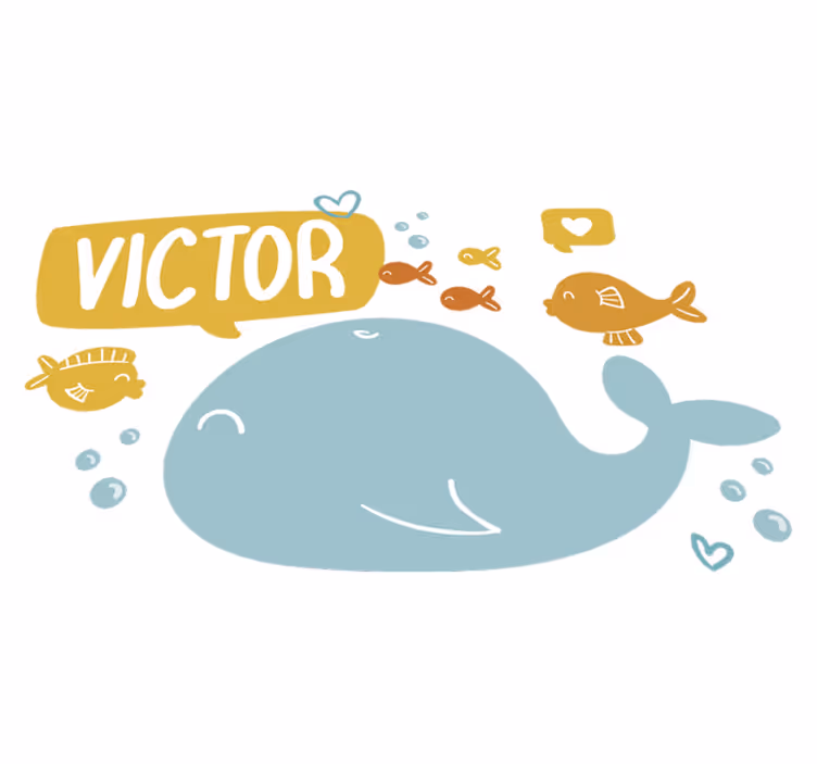 Alfombra vinílica animales diseño de ballena linda - TenVinilo