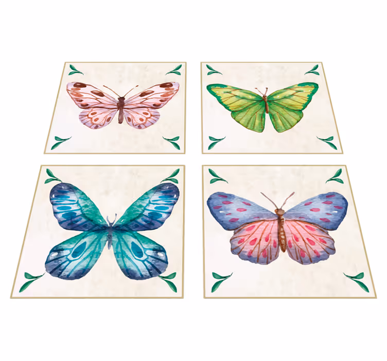 Alfombra vinílica animales diseños de mariposas vivas - TenVinilo