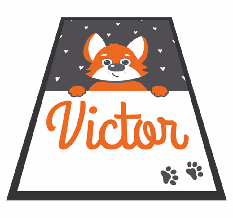 Alfombra vinílica animales póster infantil con nombre - TenVinilo