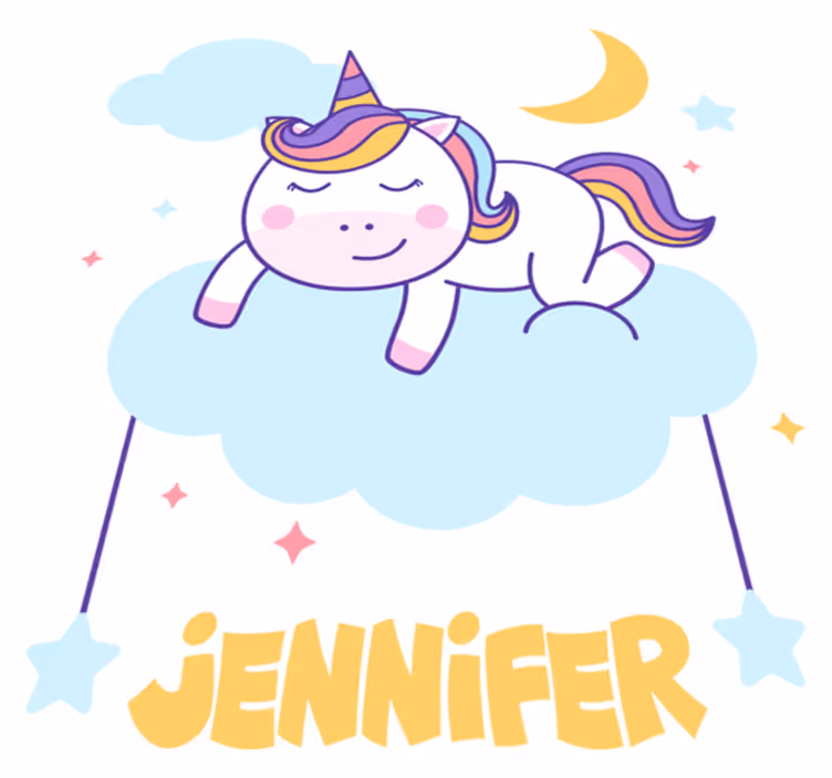 Alfombra vinílica animales unicornio dormido arcoíris - TenVinilo
