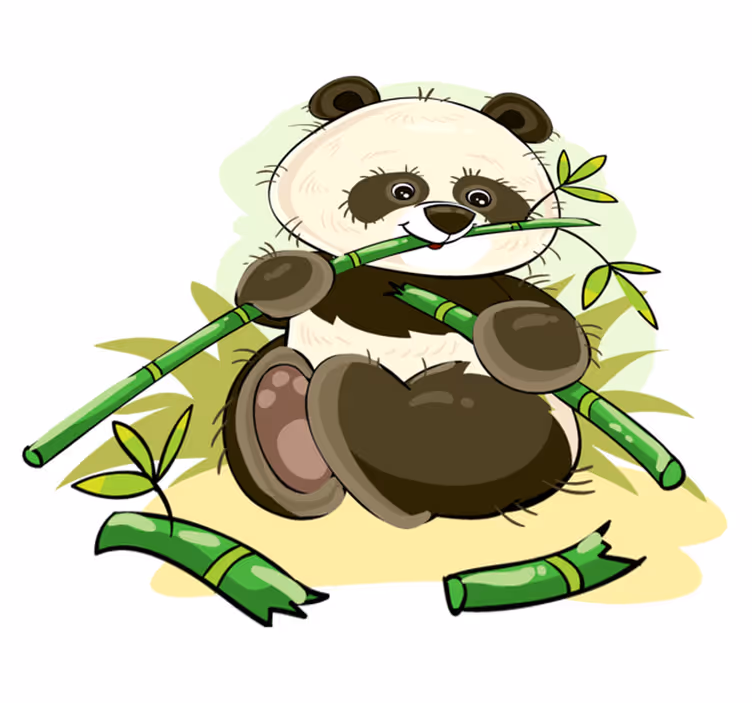 Alfombra vinílica animales panda adorable - TenVinilo