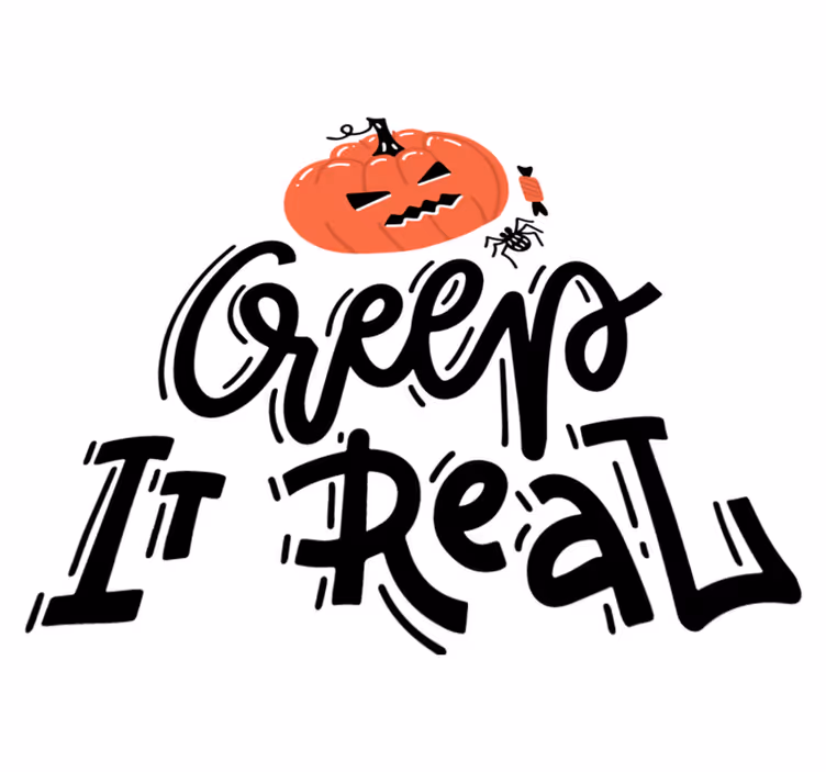 Alfombra vinílica halloween diseño de calabaza terrorífica - TenVinilo