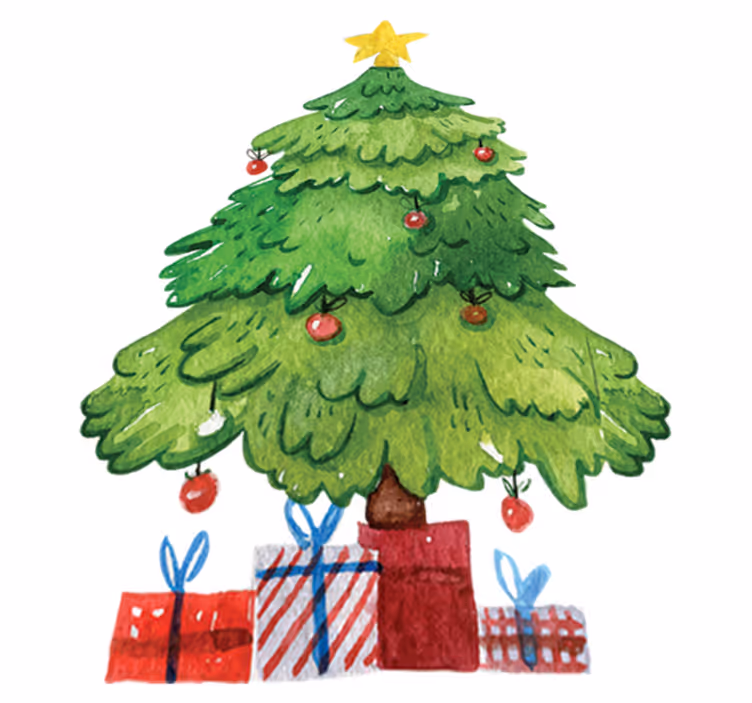 Alfombra vinílica navidad árbol con regalos - TenVinilo