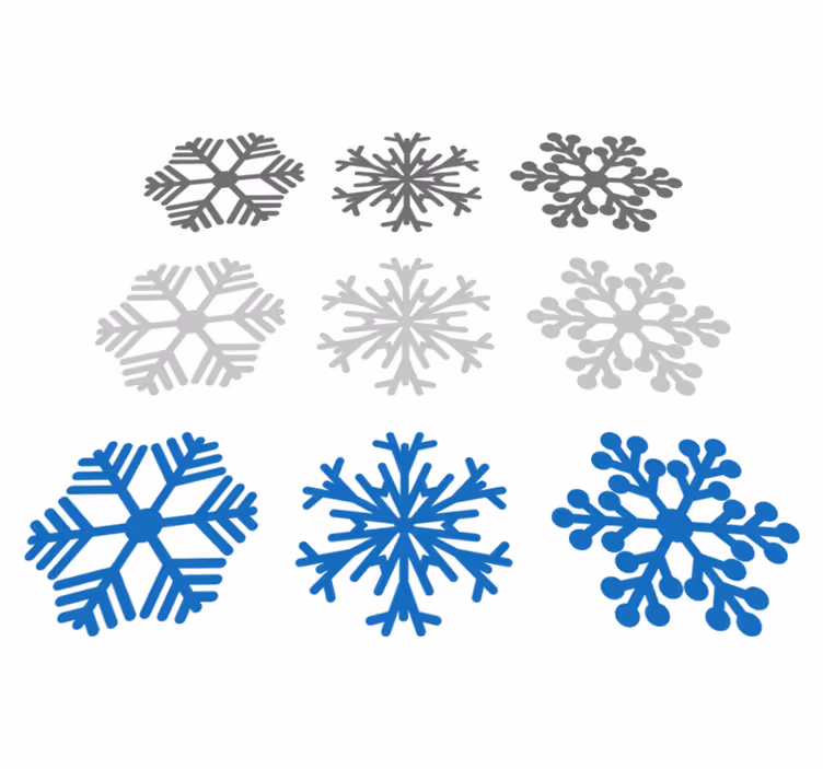 Alfombra vinílica navidad copos de nieve gris y azul - TenVinilo