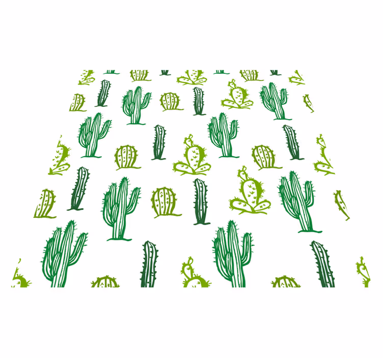 Alfombra vinílica flores estilo cactus verde - TenVinilo