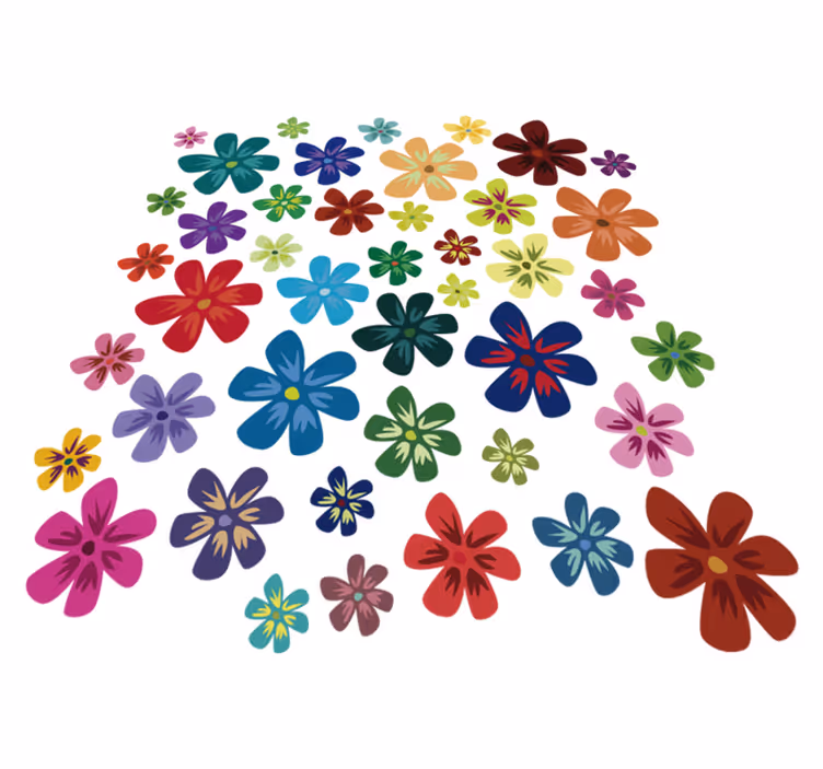 Alfombra vinílica flores lámina de flores de color - TenVinilo