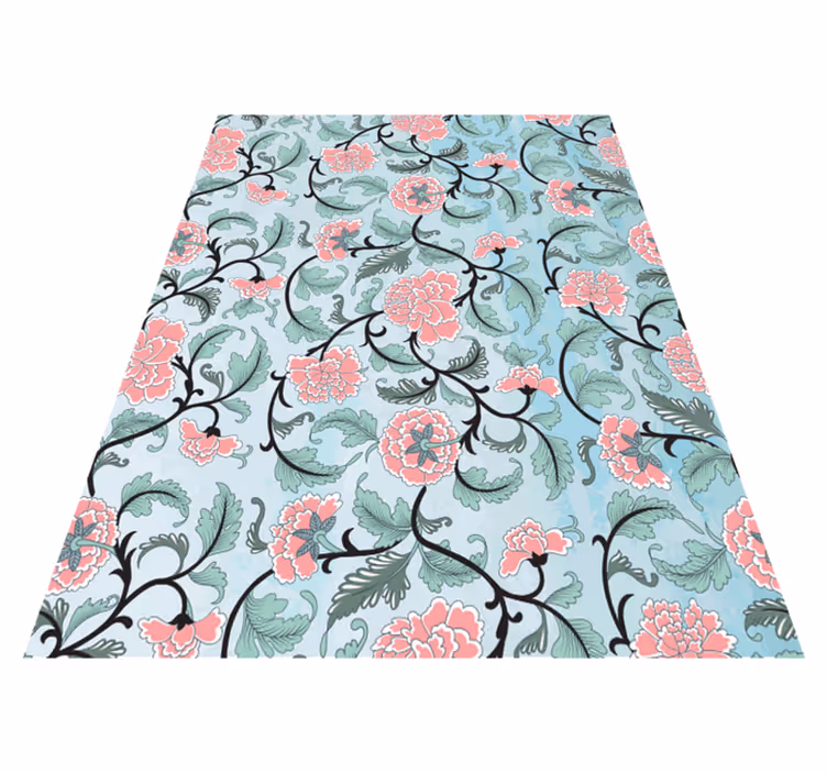 Alfombra vinílica flores película decorativa japonesa - TenVinilo