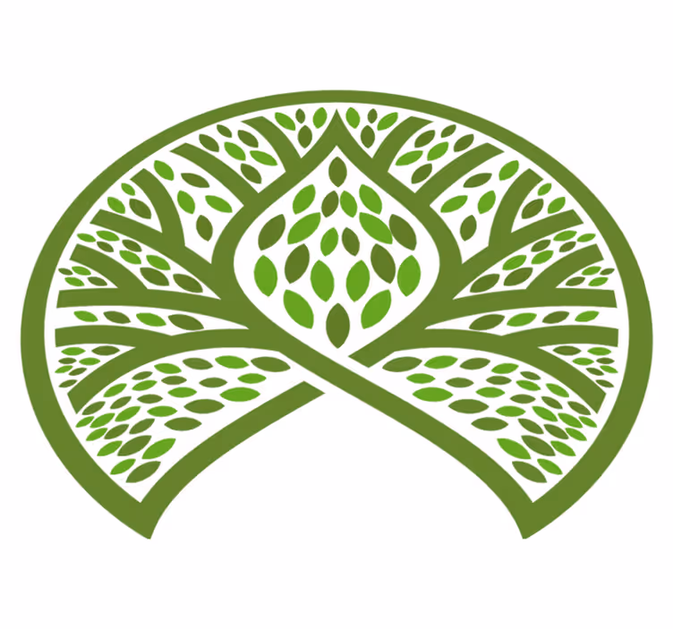 Alfombra vinílica flores emblema de naturaleza verde - TenVinilo