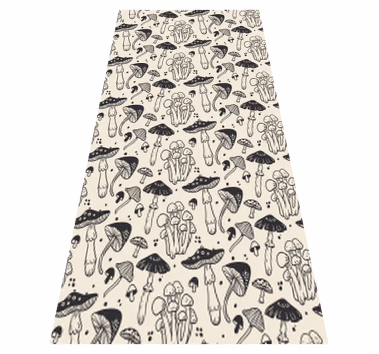 Alfombra vinílica flores diseño de setas negras - TenVinilo