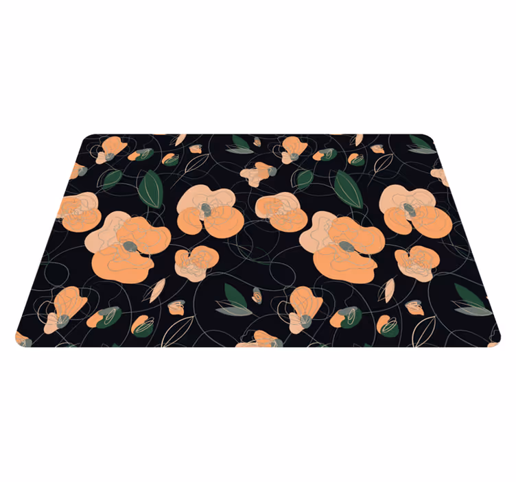 Alfombra vinílica flores fauna y flora vibrante - TenVinilo