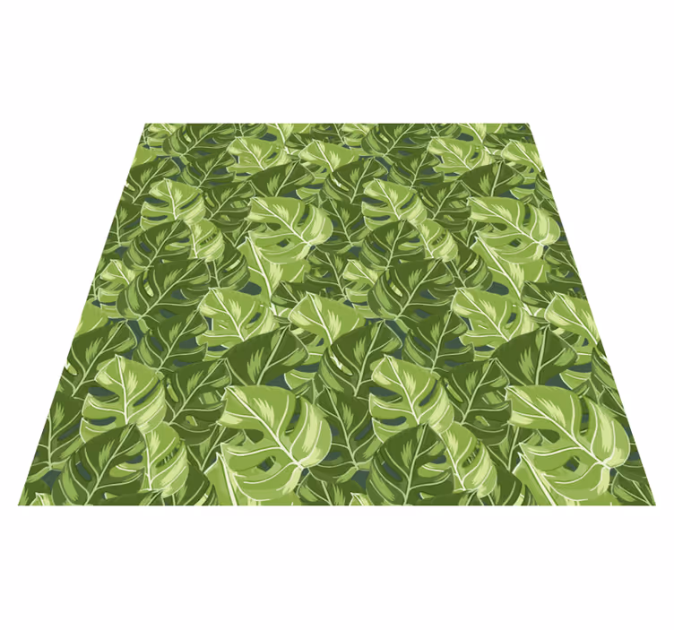 Alfombra vinílica flores diseño de planta monstera - TenVinilo