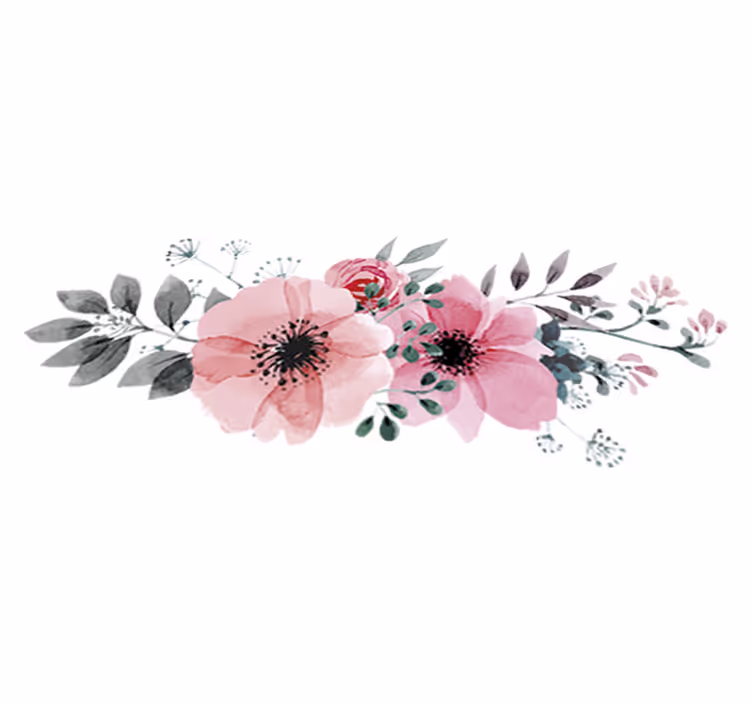 Alfombra vinílica flores aquarella amapolas - TenVinilo
