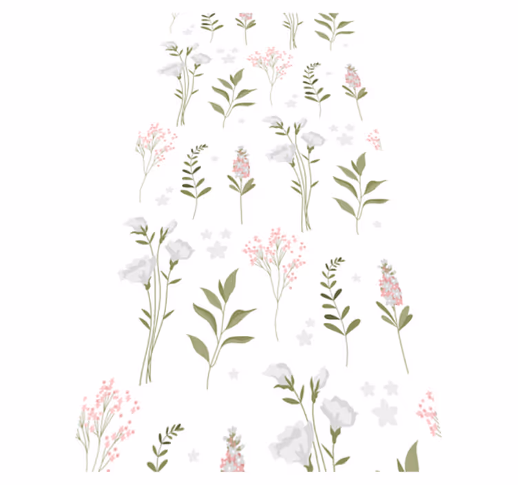 Alfombra vinílica flores diseño minimalista de flores - TenVinilo