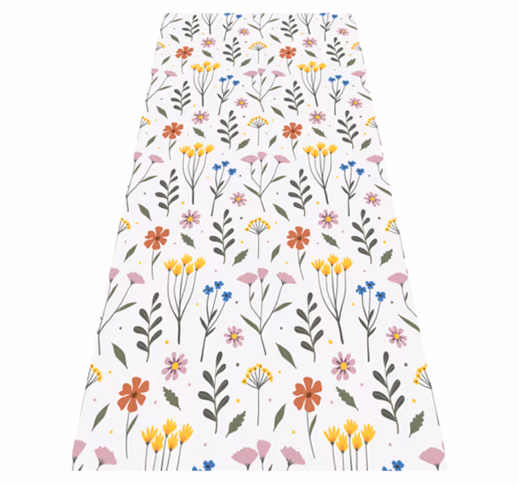 Alfombra vinílica flores patrón de flores multicolor - TenVinilo