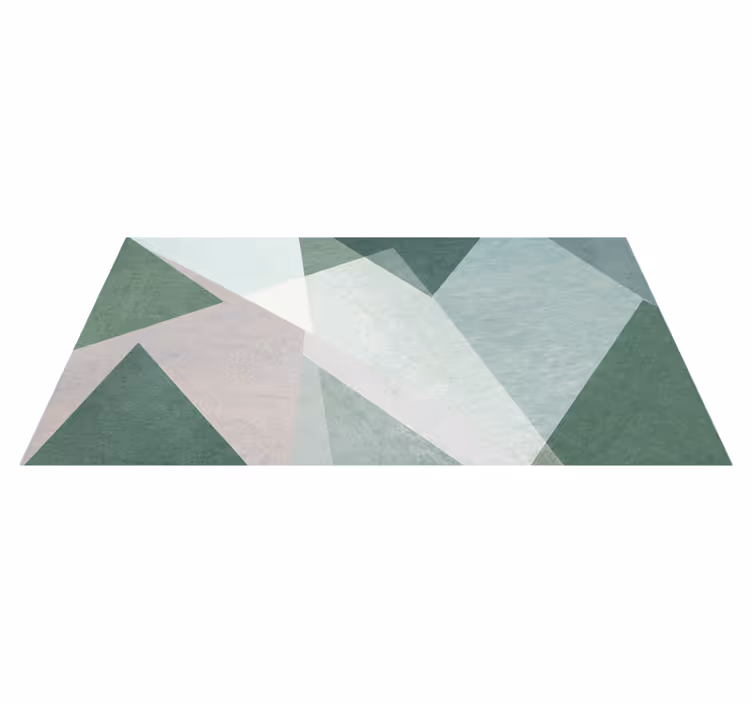 Alfombra de vinilo geométrica verde salvia - TenVinilo