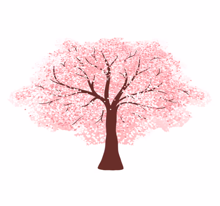 Alfombra vinílica flores árbol de cerezo en flor - TenVinilo
