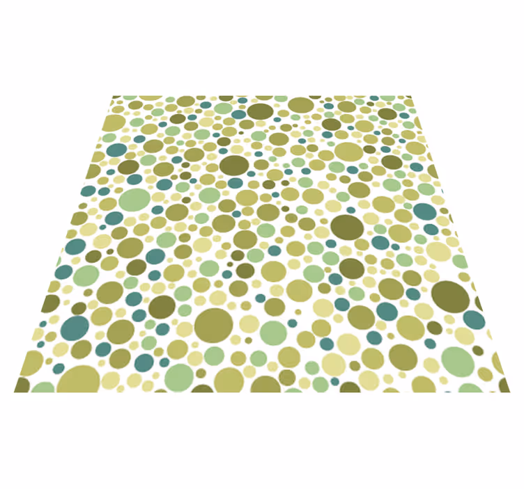 Alfombra vinílica comedor puntos verdes - TenVinilo