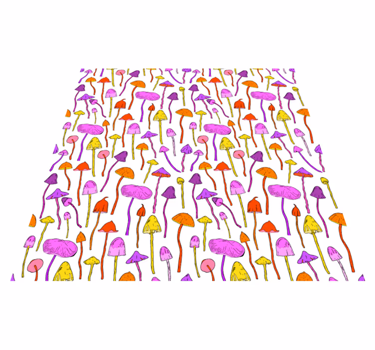 Alfombra vinílica comedor diseño de hongos alucinógenos - TenVinilo
