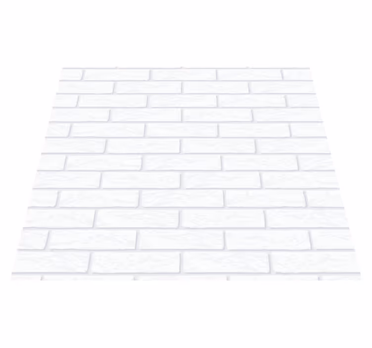 Alfombra vinílica cocina patrón de ladrillo blanco - TenVinilo