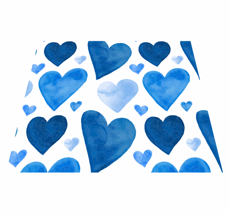 Alfombra vinílica cocina corazones azules - TenVinilo