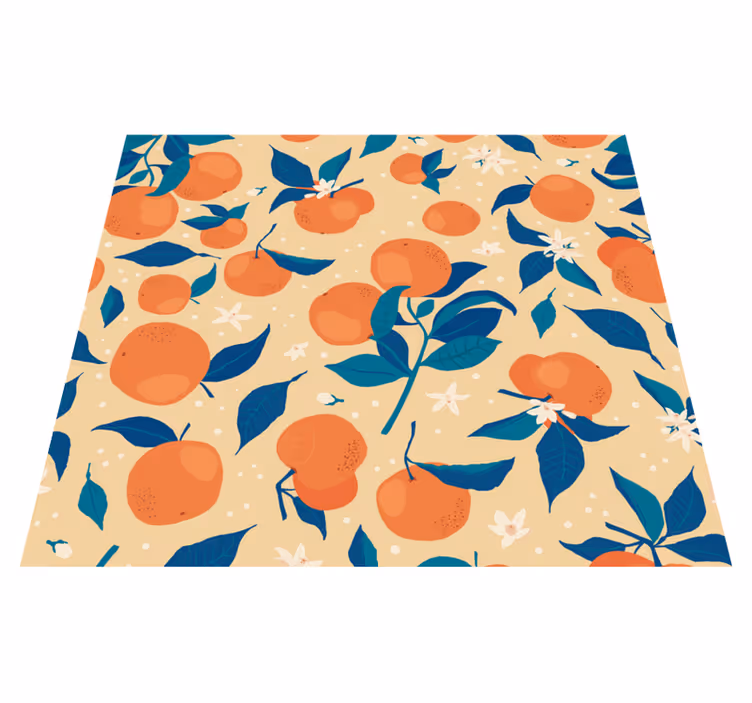 Alfombra vinílica cocina diseño de naranjas - TenVinilo